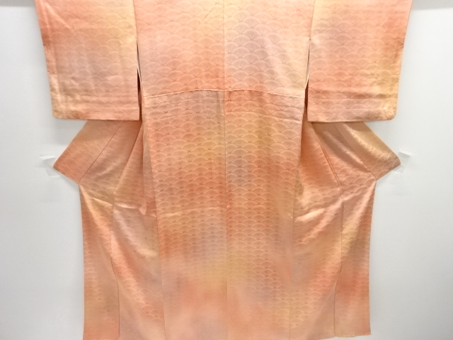 JAPANESE KIMONO / TSUKESAGE IROMUJI / WOVEN FOLDING FAN PATTERN